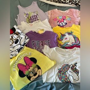 Girls T-shirts and Tank Tops. Set of 8.  SOLD